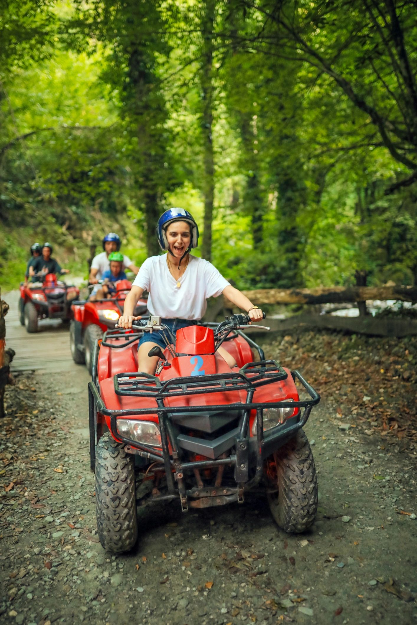 ATV trail ride group outdoors